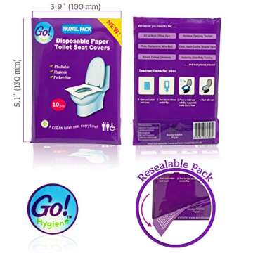 GoHygiene: XL Travel Pack of 4 Packs (40-Count) + 1 Free Pack (10-Count) ! - Disposable Toilet Seat Covers - New!