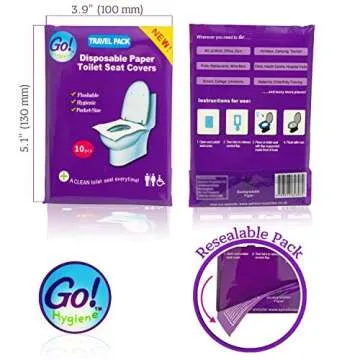 GoHygiene: XL Travel Pack of 4 Packs (40-Count) + 1 Free Pack (10-Count) ! - Disposable Toilet Seat Covers - New!