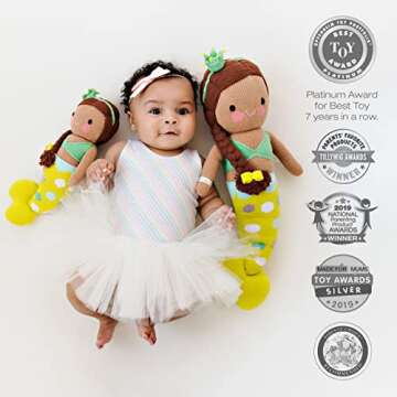 Cuddle + Kind Pearl The Mermaid Little 13" Hand-Knit Doll – 1 Doll = 10 Meals, Fair Trade, Heirloo...