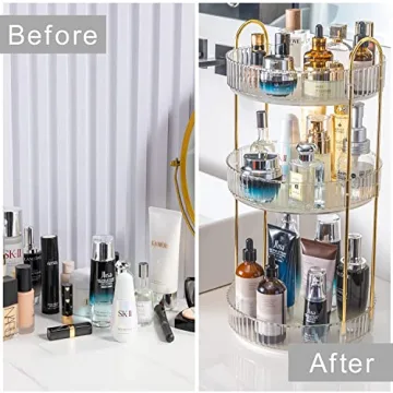 Elegant Rotating Makeup Organizer for All Your Essentials