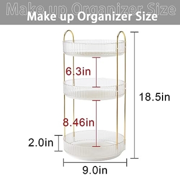 Elegant Rotating Makeup Organizer for All Your Essentials