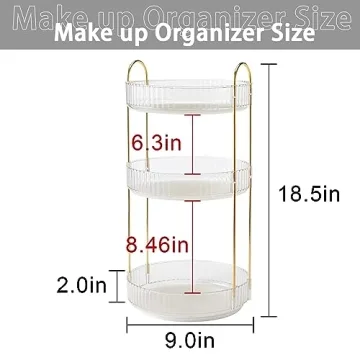 Elegant Rotating Makeup Organizer for All Your Essentials