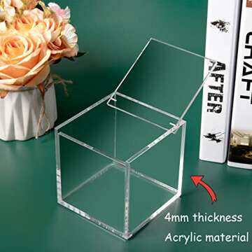 ELEpure Thickened Acrylic Coffee Pod Holder Organizer Clear Capsule Holder Storage Box, Transparent Desktop Tea Display Case 4.7x4.7x4.7 in, No Assembly Required