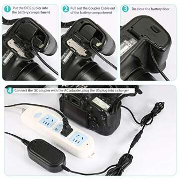 PowEver ACK-E6 AC Adapter for Canon Cameras - Reliable Power