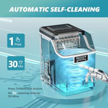 Euhomy Ice Maker - Fast Ice, Self-Cleaning, Compact