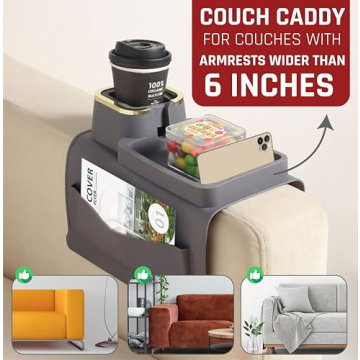 Sofatory Dual Sided Silicone Couch Cup Holder Tray