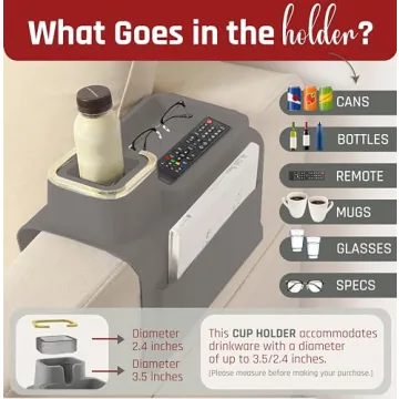 Sofatory Dual Sided Silicone Couch Cup Holder Tray