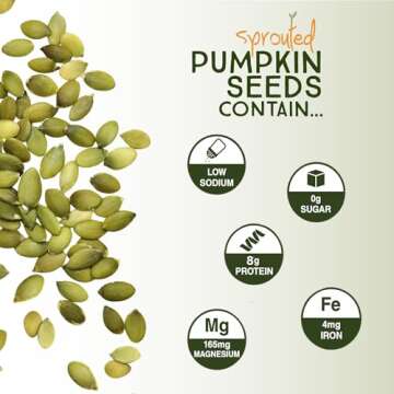 Sea Salted Sprouted Pumpkin Seeds - Vegan, Organic, Keto