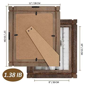AKRILANE 8x10 Picture Frame Wood Rustic Decorative, Distressed & Vintage Looking Photo Frames Wall D...