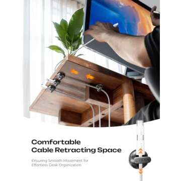 8-Pack Magnetic Cable Clips [1S Snap-On] Desk Cord Organizer, LISEN Office Desk Organizers and Accessories with 4 Extra Strong Adhesive Pads, Cord Holder for Nightstand, Home, Wall, Car, Desktop