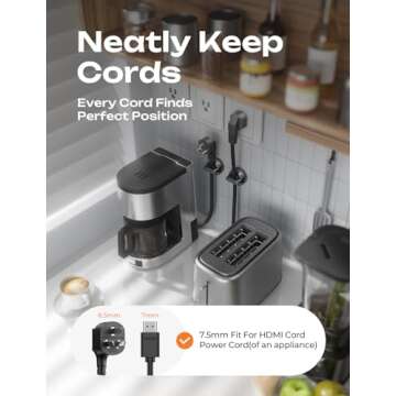 8-Pack Magnetic Cable Clips [1S Snap-On] Desk Cord Organizer, LISEN Office Desk Organizers and Accessories with 4 Extra Strong Adhesive Pads, Cord Holder for Nightstand, Home, Wall, Car, Desktop