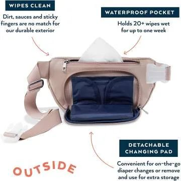 Kibou Vegan Leather Fanny Pack Diaper Bag