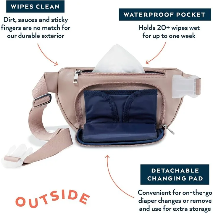 Kibou Vegan Leather Fanny Pack Diaper Bag
