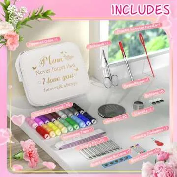 Coquimbo Sewing Kit Mothers Day Gifts for Mom Her Women Mother, Sewing kit Small Portable Sewing Supplies Accessories with Carrying Case Includes Thread, Needle, Scissors, Measure Tape, Thimble