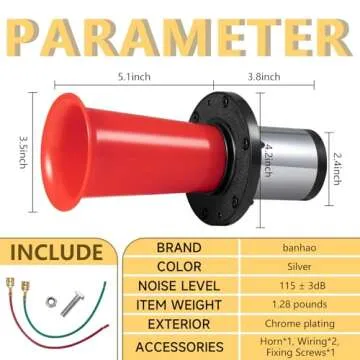 OOGA Air Horn Antique Ahooga Vintage Classic Old Style School 12V 110DB Banhao Auto Car Truck Air Fun Horn Red