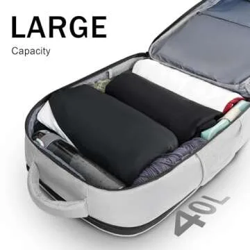 MATEIN Travel Laptop Backpack, 17 Inch Flight Approved Carry on Backpack for Men & Women, 40L Water Resistant Anti-Theft Luggage Daypack Business College Weekender Overnight Travel Bag, Gray