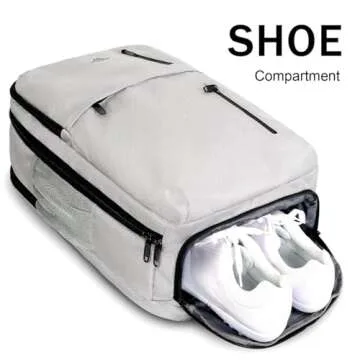 MATEIN Travel Laptop Backpack, 17 Inch Flight Approved Carry on Backpack for Men & Women, 40L Water Resistant Anti-Theft Luggage Daypack Business College Weekender Overnight Travel Bag, Gray