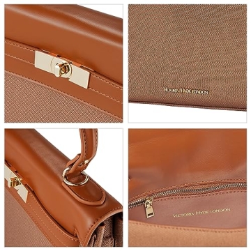 VICTORIA HYDE Handbags for Women, Women's Satchel Handbags, Top Handle Purse (Brown)