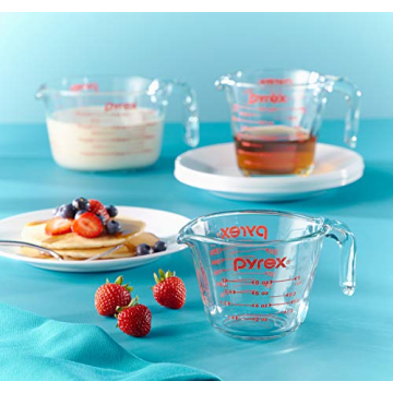 Pyrex 3PC Measuring Cup Set - Glass 1, 2, & 4 Cups