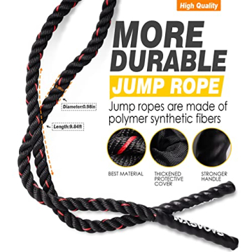Weighted Jump Rope for Fitness - 3LB Heavy Skipping Rope