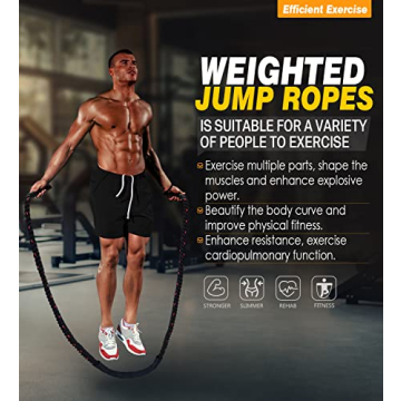 Weighted Jump Rope for Fitness - 3LB Heavy Skipping Rope