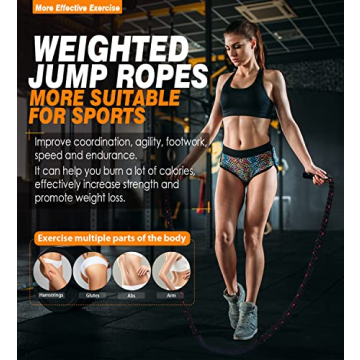 Weighted Jump Rope for Fitness - 3LB Heavy Skipping Rope