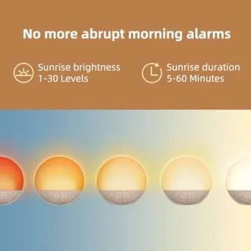 Sunrise Alarm Clock White Noise Machine: Natural Wake Up Light - Dimmable Clock with Bluetooth Speak...