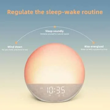 Sunrise Alarm Clock White Noise Machine: Natural Wake Up Light - Dimmable Clock with Bluetooth Speaker for Bedroom - 25 Sleep Sounds for Baby Adults Kids Putty