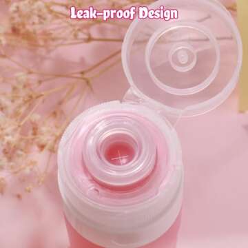 GLAMFIELDS TSA Approved Travel Bottles - 3oz Leak Proof Silicone Toiletries