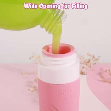 GLAMFIELDS TSA Approved Travel Bottles - Leak Proof Silicone Containers