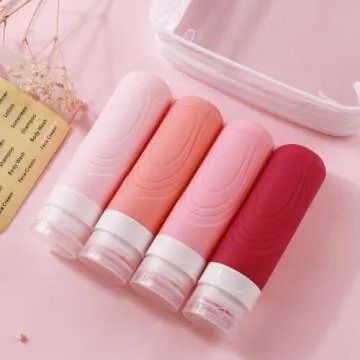 GLAMFIELDS TSA Approved Travel Bottles - Leak Proof Silicone Containers