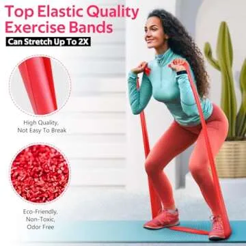 Resistance Bands for Working Out, Exercise Bands for Physical Therapy, Stretch, Recovery, Pilates, R...