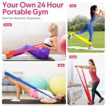 Resistance Bands for Working Out, Exercise Bands for Physical Therapy, Stretch, Recovery, Pilates, Rehab, Strength Training and Yoga Starter Set
