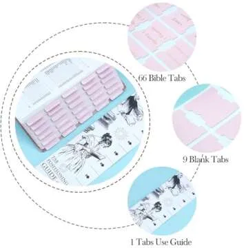 XKDOUS Pink Leather Bible Tabs for Study and Gift