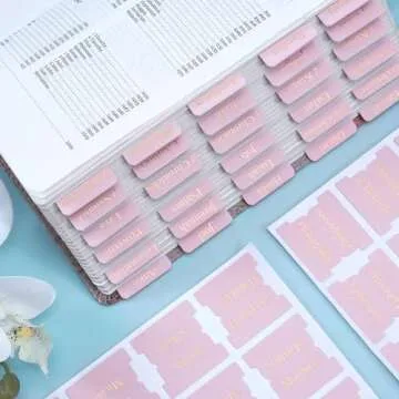 XKDOUS Pink Leather Bible Tabs for Study and Gift