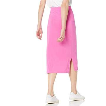 Amazon Essentials Women's Pull-On Knit Midi Skirt (Available in Plus Size), Bright Pink, X-Small
