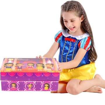 Enchanting BiBiblack Girls Princess Dressup Trunk for Ages 3-6