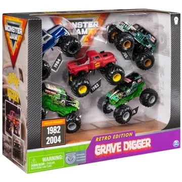 Monster Jam Grave Digger 5pc Die-Cast Retro Truck Set