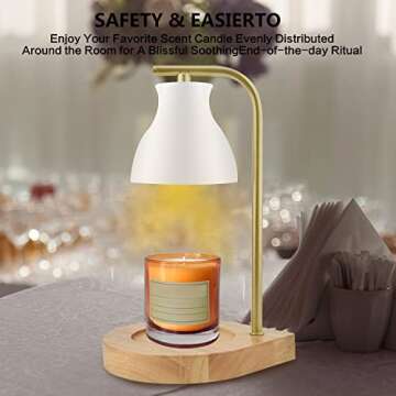 SOKCVSEA Candle Warmer Lamp - Candle Lamp Warmer with Dimmable, Birthday Gifts for Mom Women, House Warming Gifts New Home Decor, Wax Melt Warmer with 2 Bulbs D.White Gold
