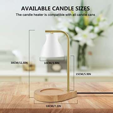 SOKCVSEA Candle Warmer Lamp - Candle Lamp Warmer with Dimmable, Birthday Gifts for Mom Women, House Warming Gifts New Home Decor, Wax Melt Warmer with 2 Bulbs D.White Gold