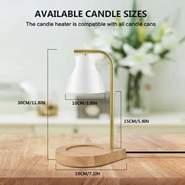 SOKCVSEA Candle Warmer Lamp - Candle Lamp Warmer with Dimmable, Birthday Gifts for Mom Women, House Warming Gifts New Home Decor, Wax Melt Warmer with 2 Bulbs D.White Gold