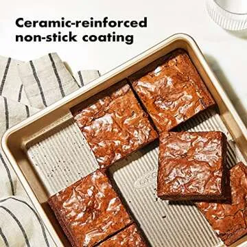 OXO Good Grips Non-Stick Pro Cake Pan Square 9 x 9 Inch, brown