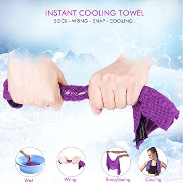 Your Choice Cooling Towel Snap Cool Towels for Neck. Use as Cooling Neck Wrap, Scarfs or Bandanas. Great Gift for Women in Hot Summer, 1 Pack - Purple 12 x 40 Inch