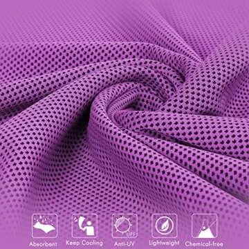 Your Choice Cooling Towel Snap Cool Towels for Neck. Use as Cooling Neck Wrap, Scarfs or Bandanas. Great Gift for Women in Hot Summer, 1 Pack - Purple 12 x 40 Inch