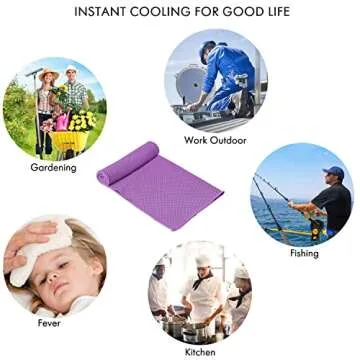 Your Choice Cooling Towel Snap Cool Towels for Neck. Use as Cooling Neck Wrap, Scarfs or Bandanas. Great Gift for Women in Hot Summer, 1 Pack - Purple 12 x 40 Inch