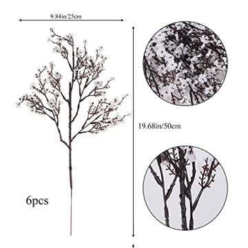 AILANDA Babys Breath Artificial Flowers 6 Bundles White Fake Silk Flowers Faux Gypsophila Bouquets R...