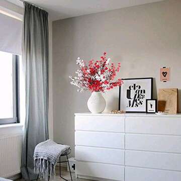 AILANDA Babys Breath Artificial Flowers 6 Bundles White Fake Silk Flowers Faux Gypsophila Bouquets Real Touch Fake Flowers Bulk for Home Decor DIY Wedding Party Table Centerpieces Decor