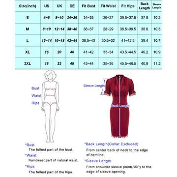 Scarlet Darkness Black Dress for Funeral Women Business Dresses Office Work Short Sleeve Bodycon Pencil Dress Black M