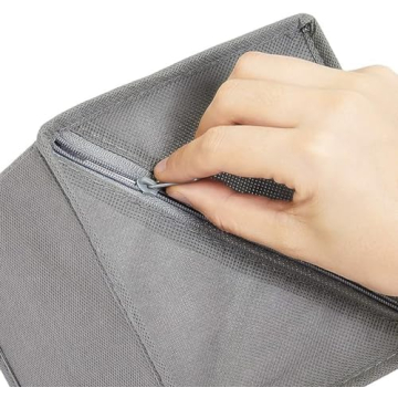 Amazon Basics Cloth Drawer Storage Organizer Boxes for Socks, Underwear and Baby Items, Set of 6, Gray