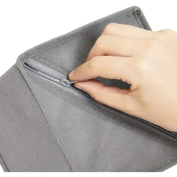 Amazon Basics Cloth Drawer Storage Organizer Boxes for Socks, Underwear and Baby Items, Set of 6, Gray